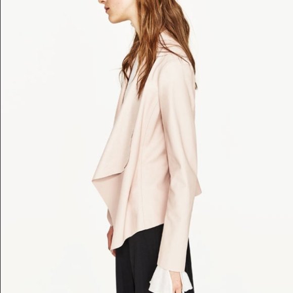 Zara Blush Pink Faux Leather Jacket - Picture 3 of 6